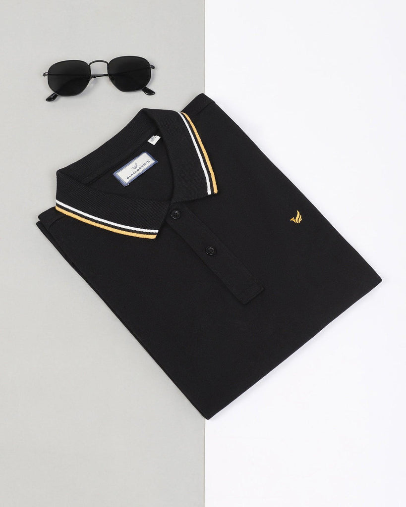 Polo Black Solid T-Shirt - Ollie