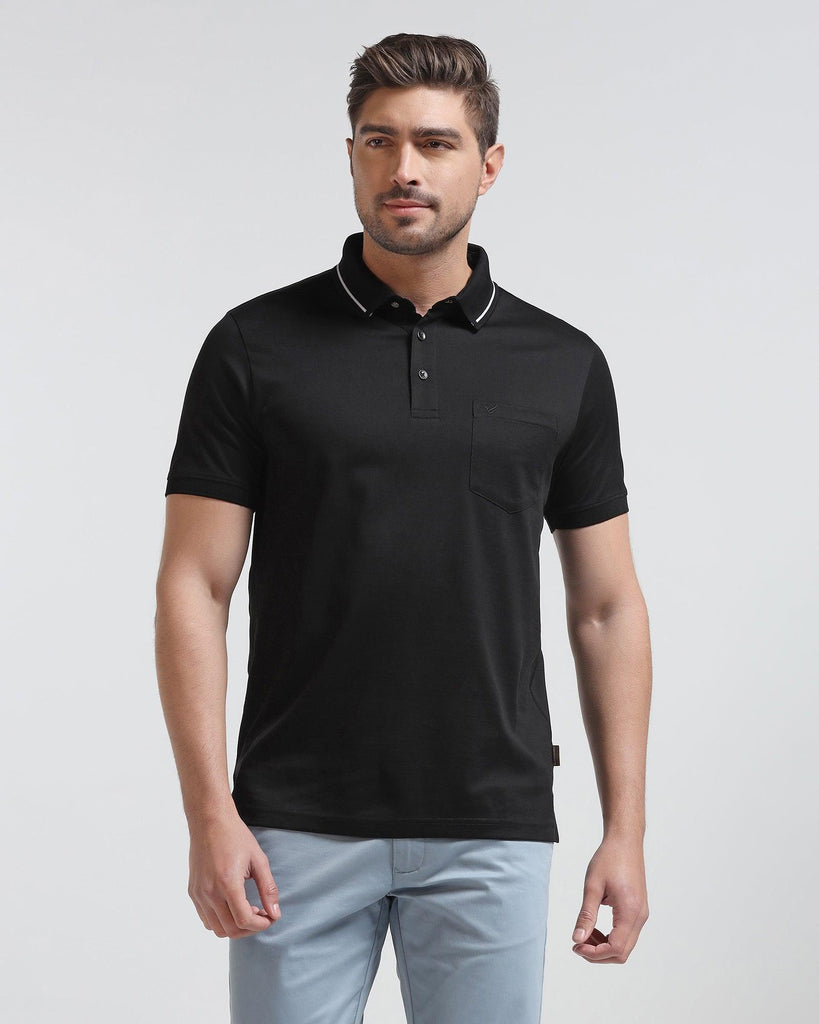 Polo Black Solid T-Shirt - Peter