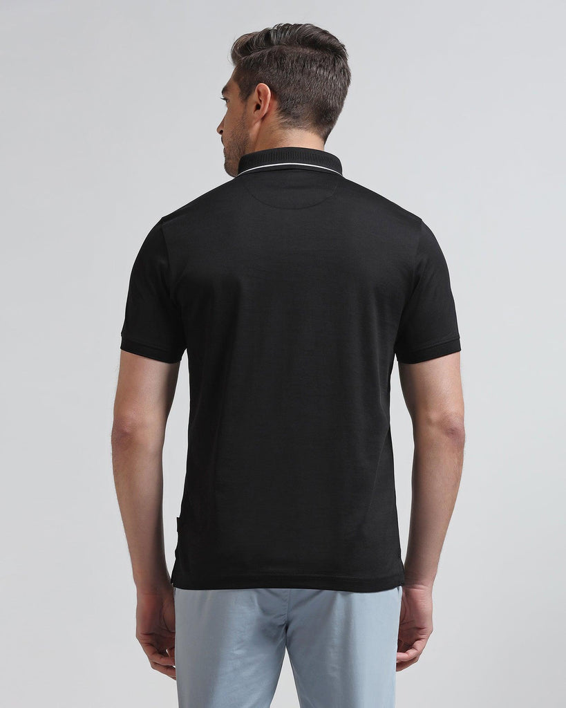 Polo Black Solid T-Shirt - Peter