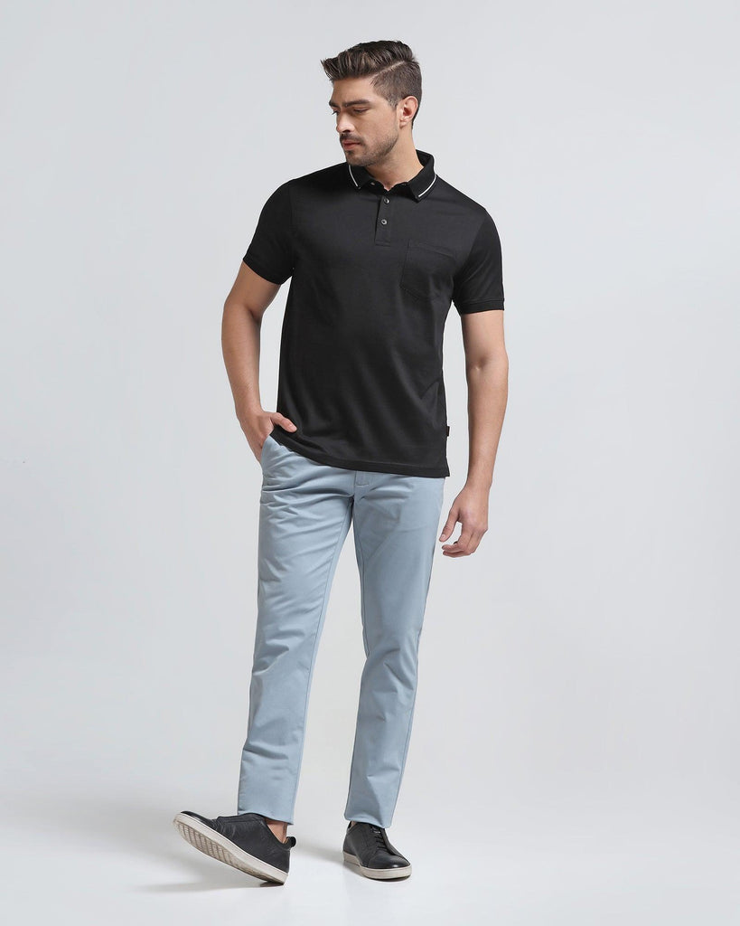 Polo Black Solid T-Shirt - Peter