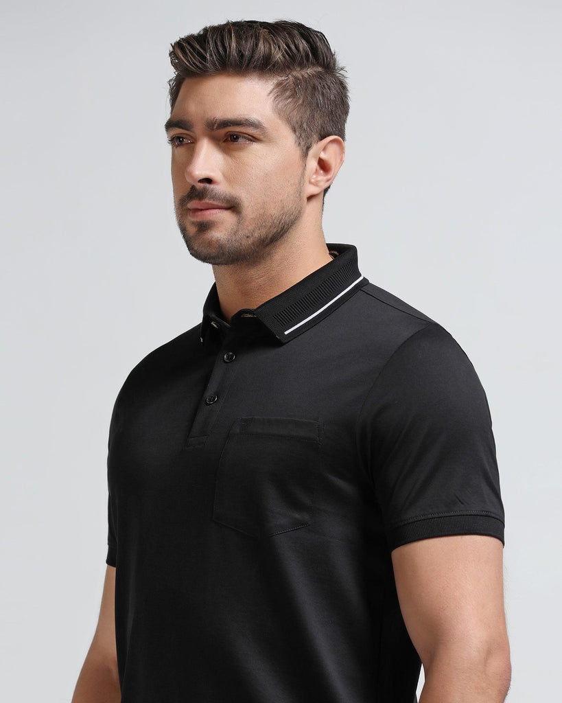 Polo Black Solid T-Shirt - Peter