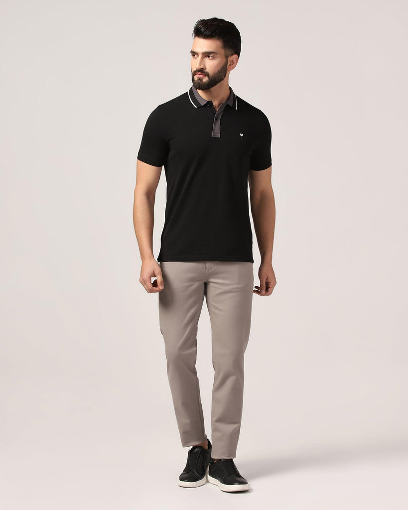 Polo Black Solid T-Shirt - Tipper