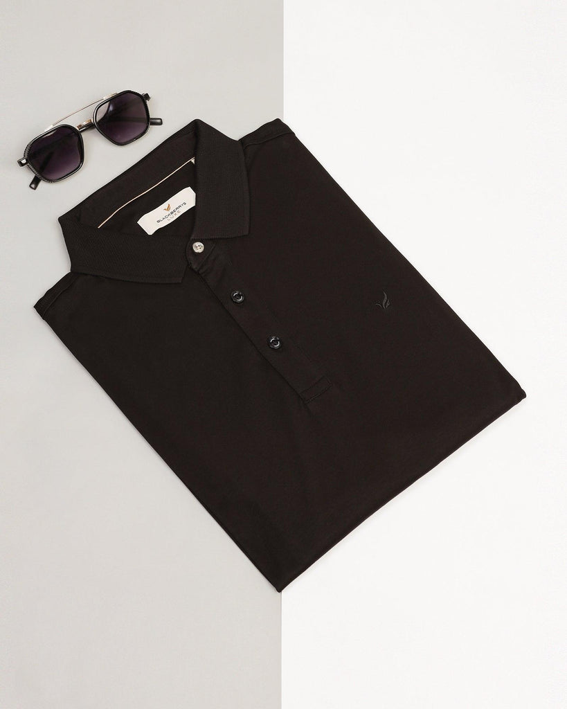 Polo Black Solid T-Shirt - Toll
