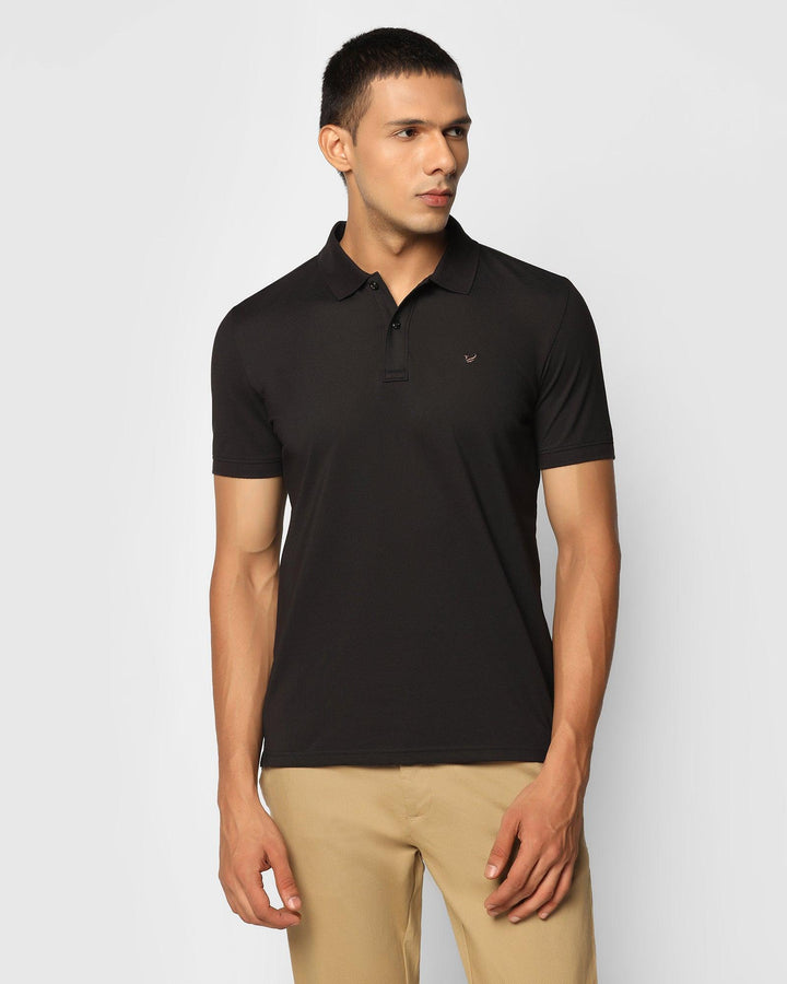 Must Haves Polo Black Solid T-Shirt - Yuki