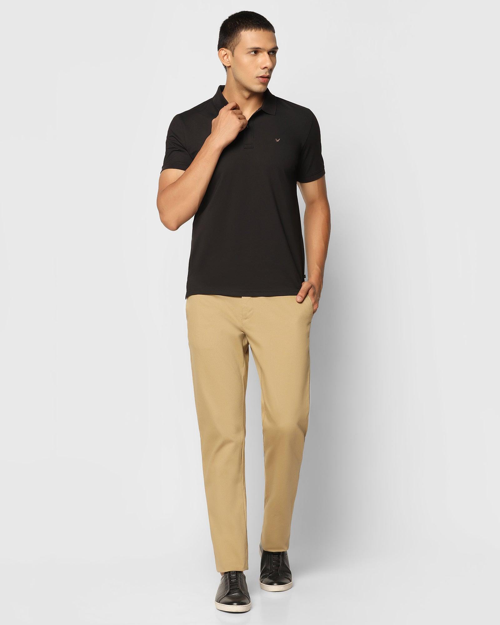 Black polo shirt and khakis best sale