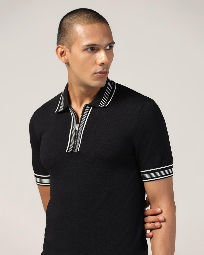 Polo Black Solid T-Shirt - Remi