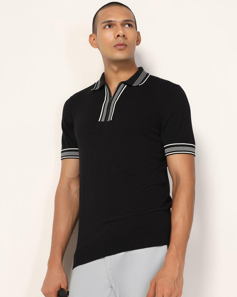 Polo Black Solid T-Shirt - Remi