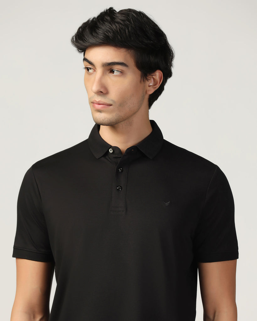 Polo Black Solid T-Shirt - Toll