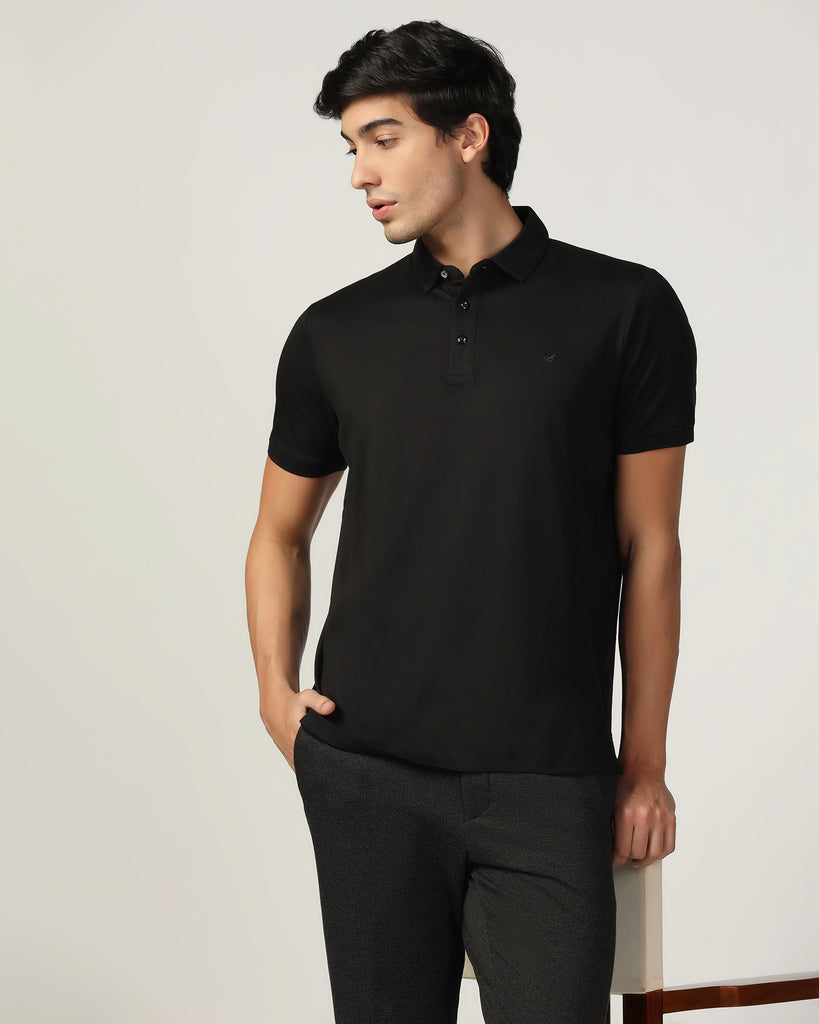 Polo Black Solid T-Shirt - Toll