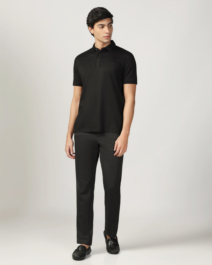 Polo Black Solid T-Shirt - Toll