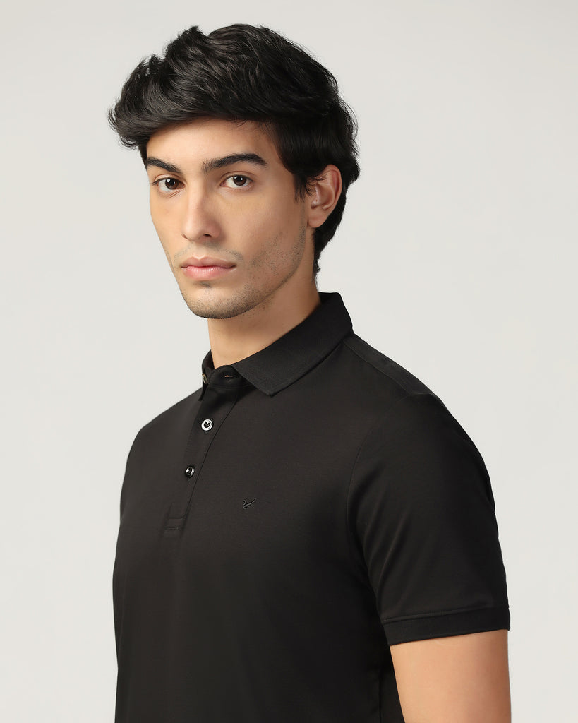 Polo Black Solid T-Shirt - Toll