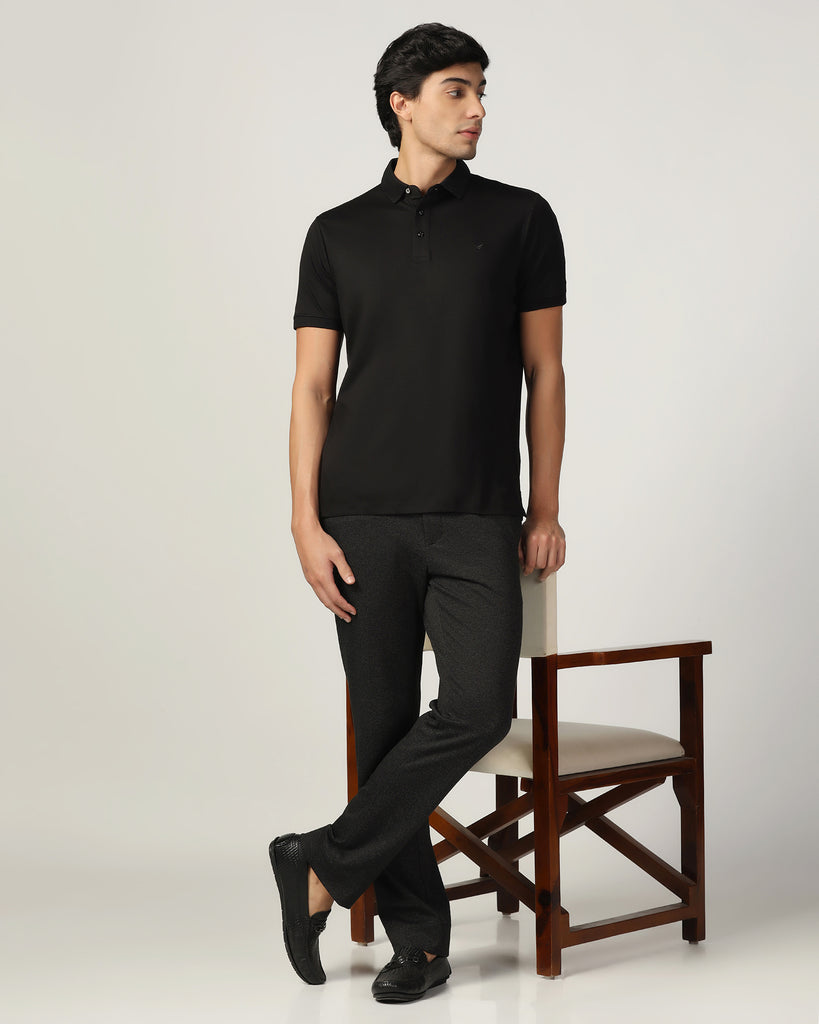 Polo Black Solid T-Shirt - Toll