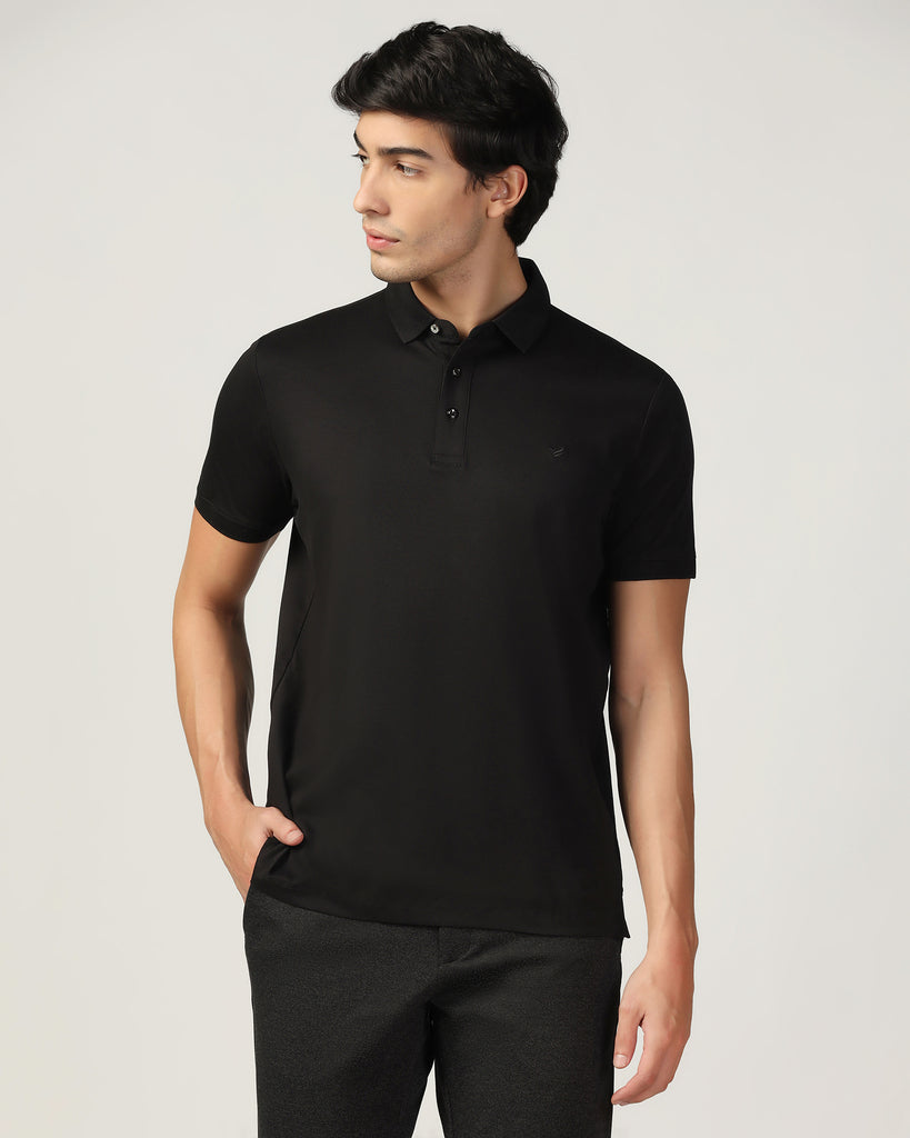 Polo Black Solid T-Shirt - Toll