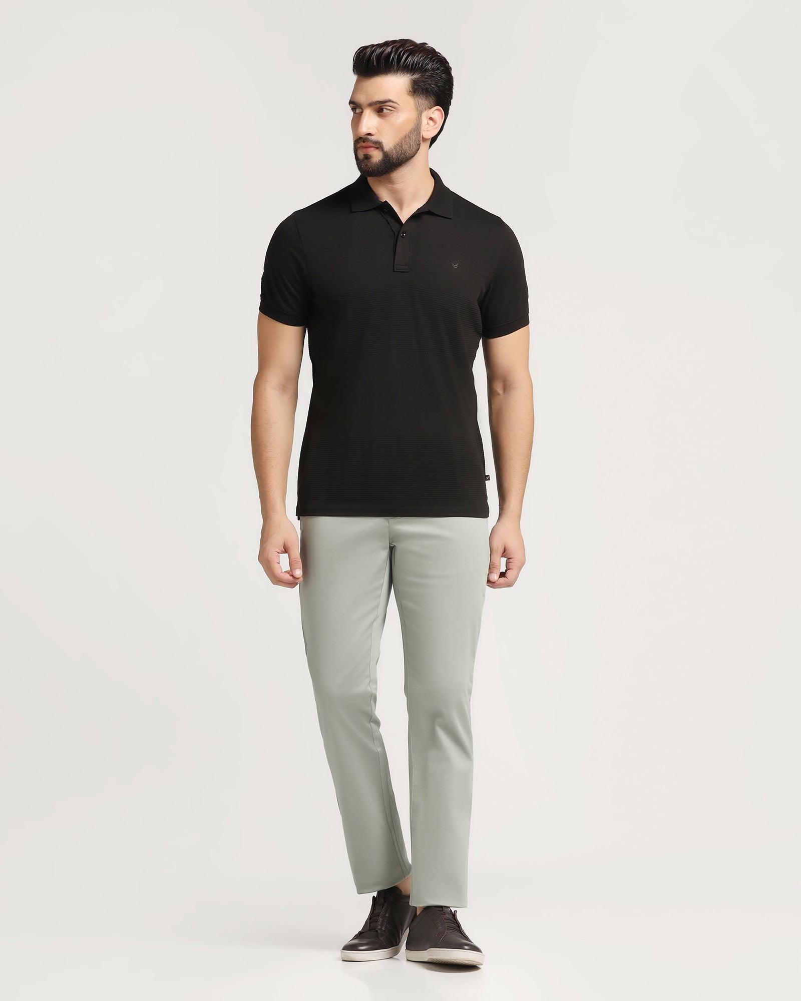 Black polo shirt and hotsell khaki pants