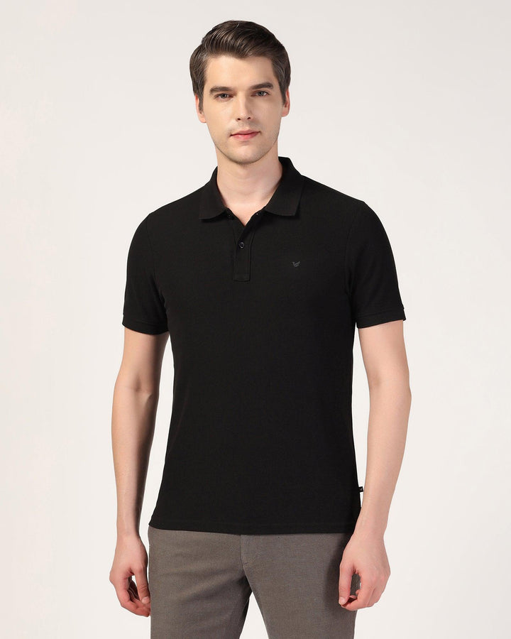 Polo Black Textured T-Shirt - Jacob