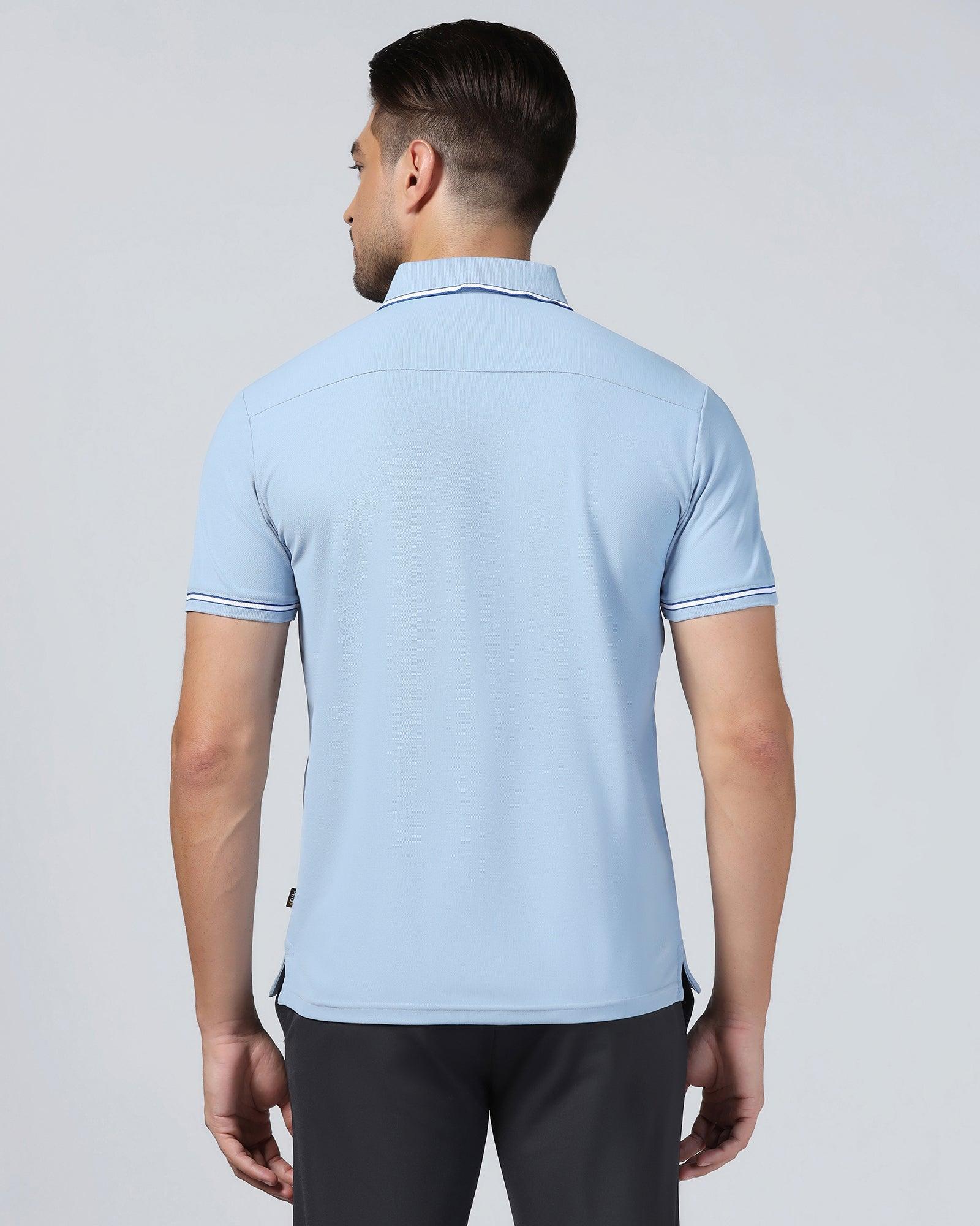 TechPro Polo Blue Solid T-Shirt - Limon