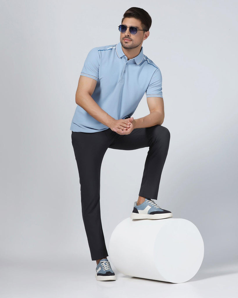 Polo Blue Solid T-Shirt - Limon