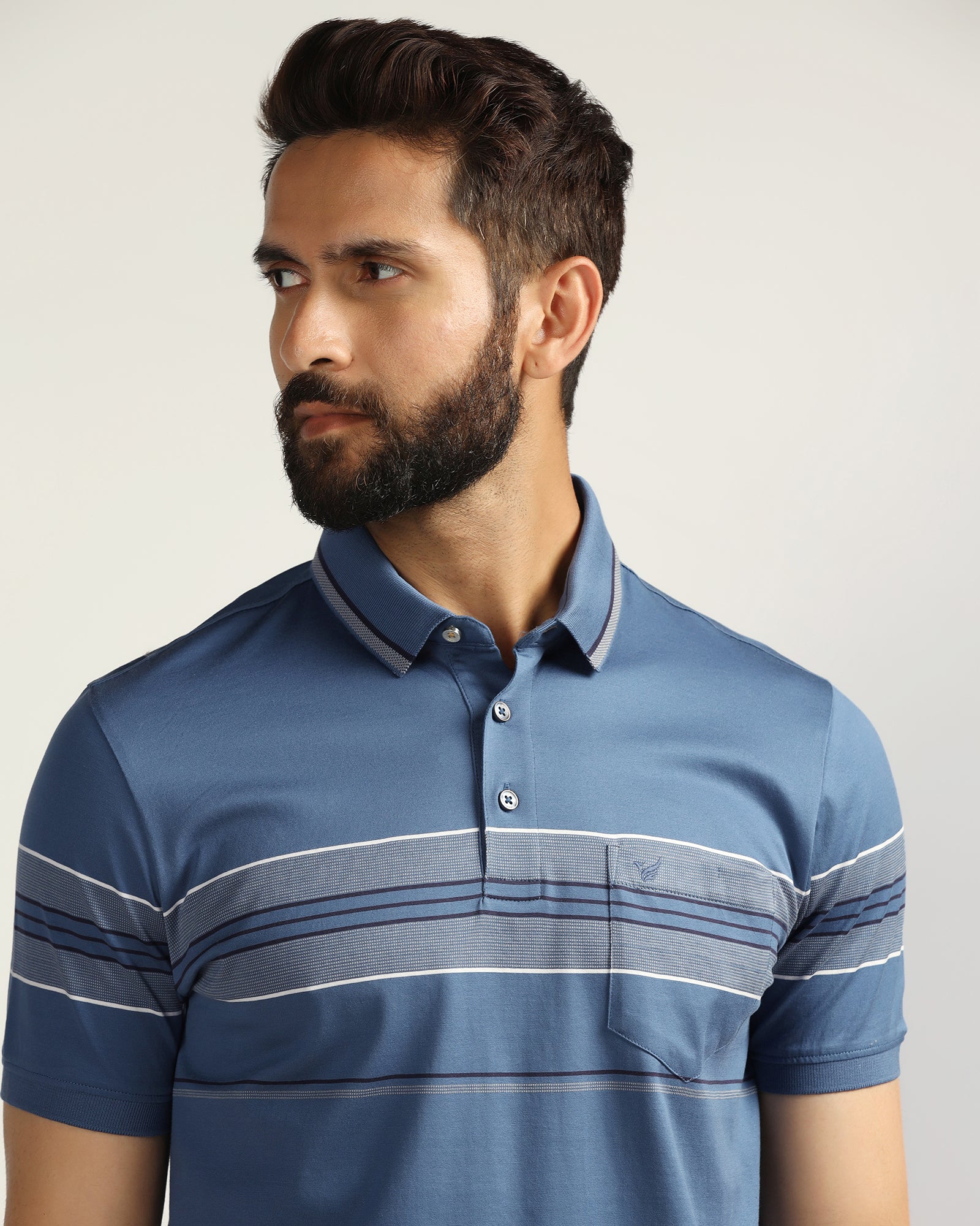 Polo Blue Topaz Stripe T-Shirt - Cetus