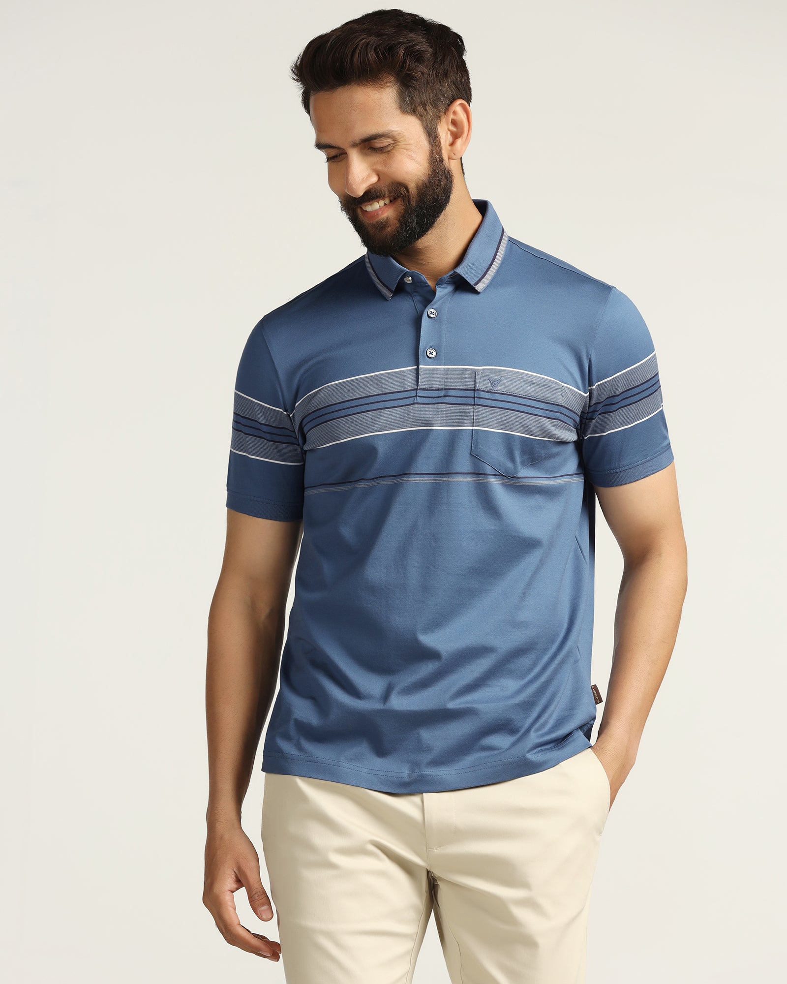 Polo Blue Topaz Stripe T-Shirt - Cetus