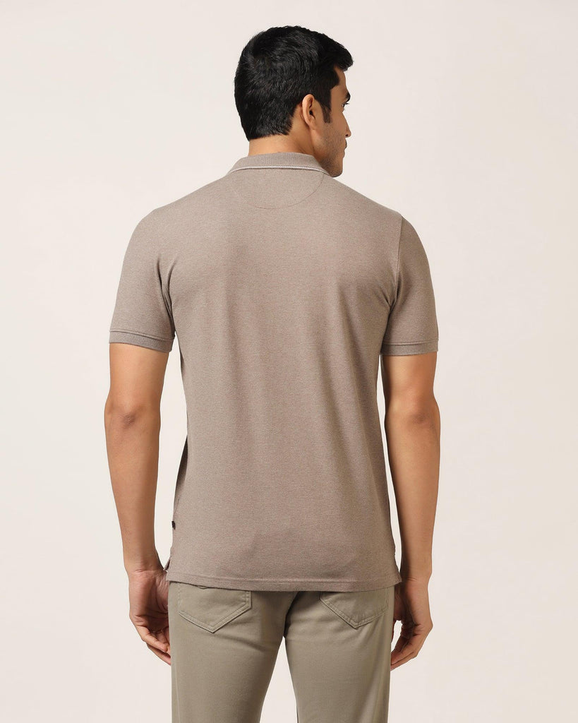 Polo Brown Melange Solid T-Shirt - Alec