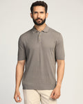 Polo Brown Textured T-Shirt - Mesh