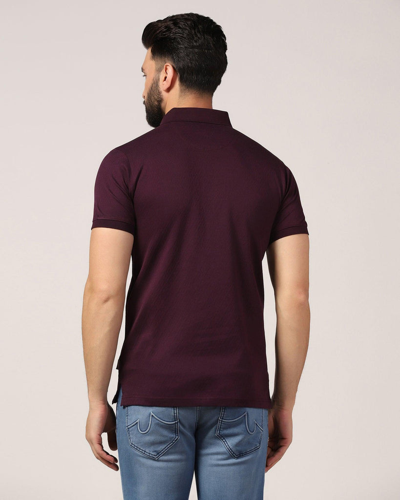 Polo Dark Purple Textured T-Shirt - Lois