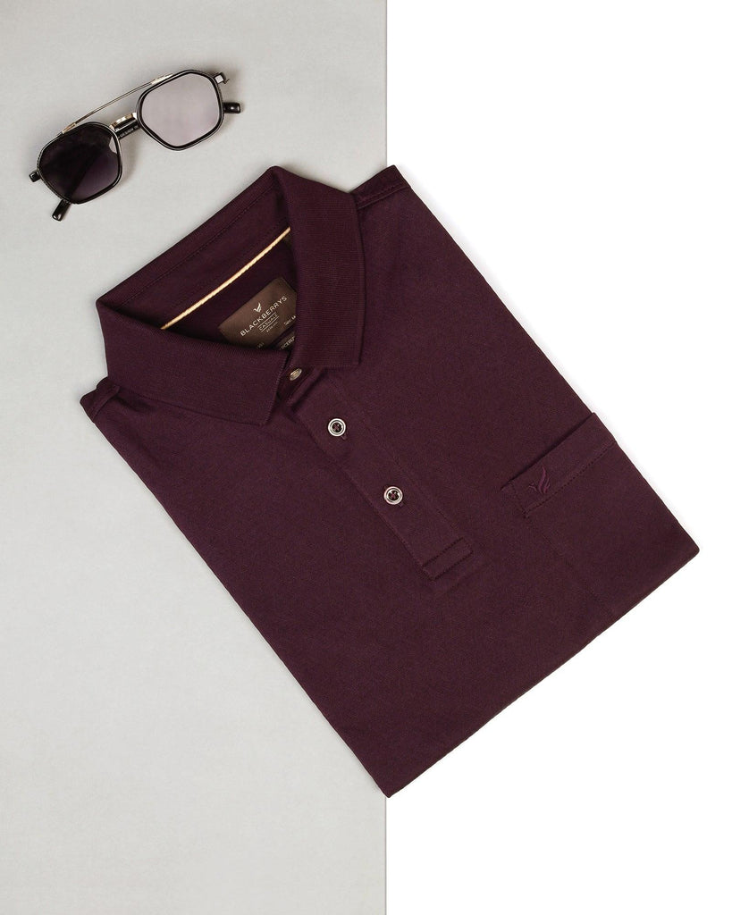 Polo Dark Purple Textured T-Shirt - Lois