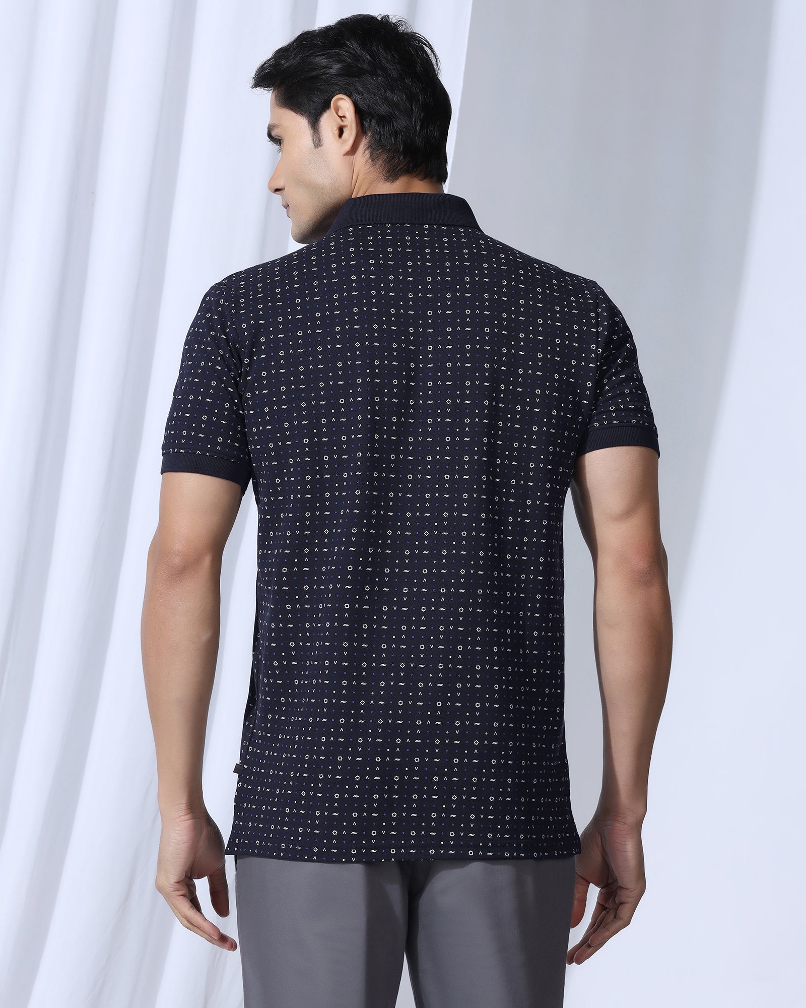 Polo Deep Navy Printed T-Shirt - Arcade