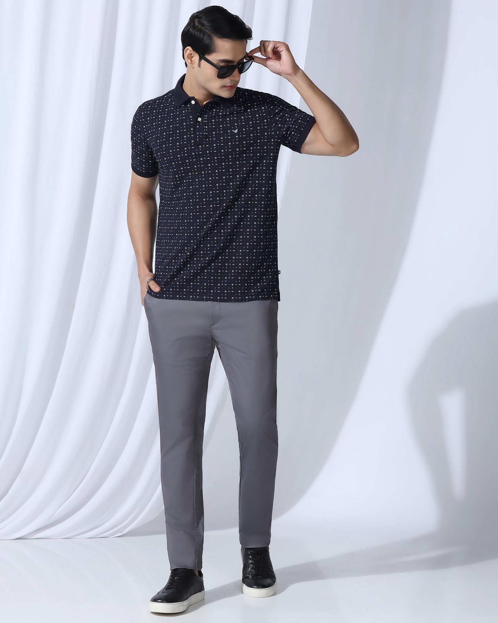 Polo Deep Navy Printed T-Shirt - Arcade