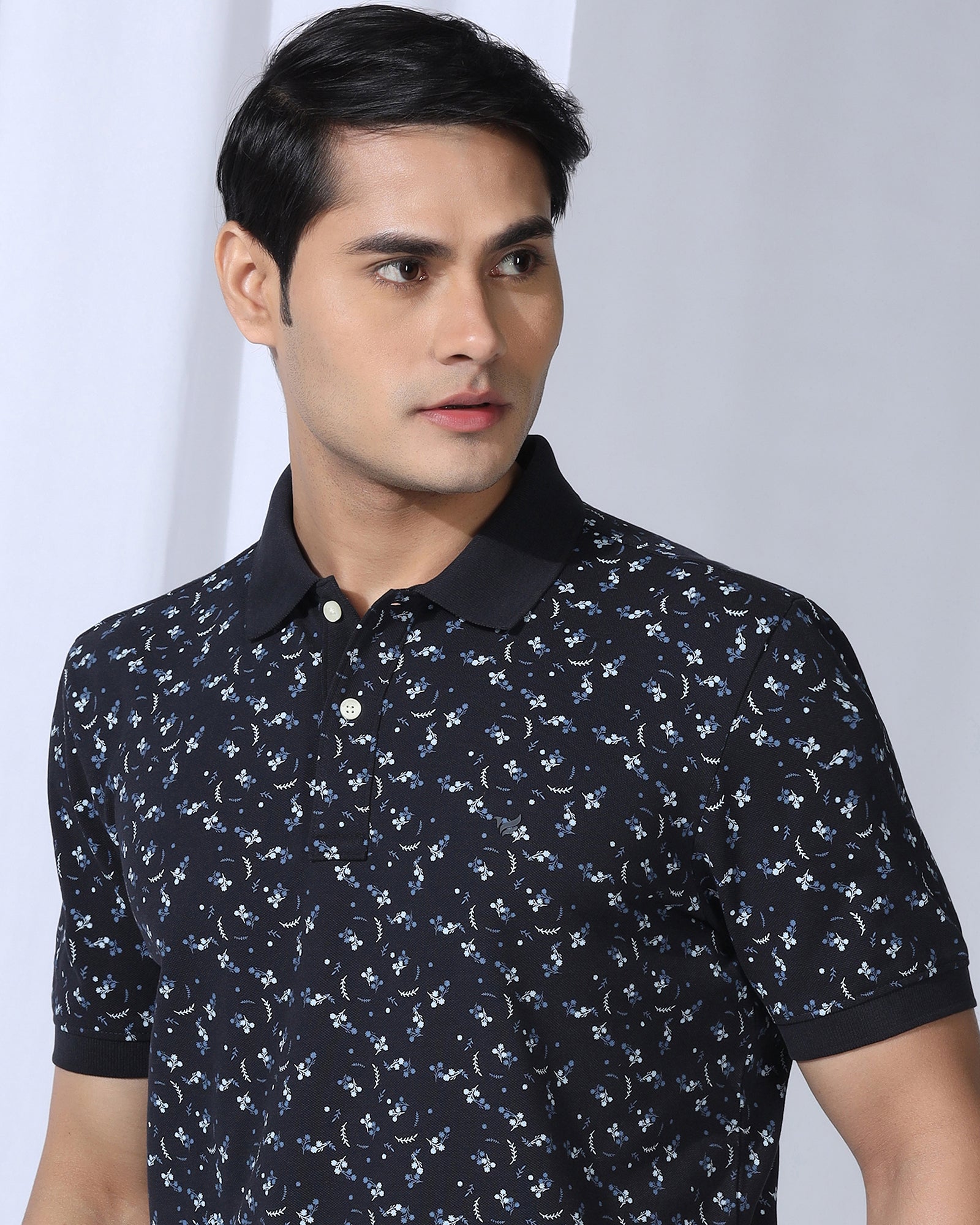 Polo Deep Navy Printed T-Shirt - Flora