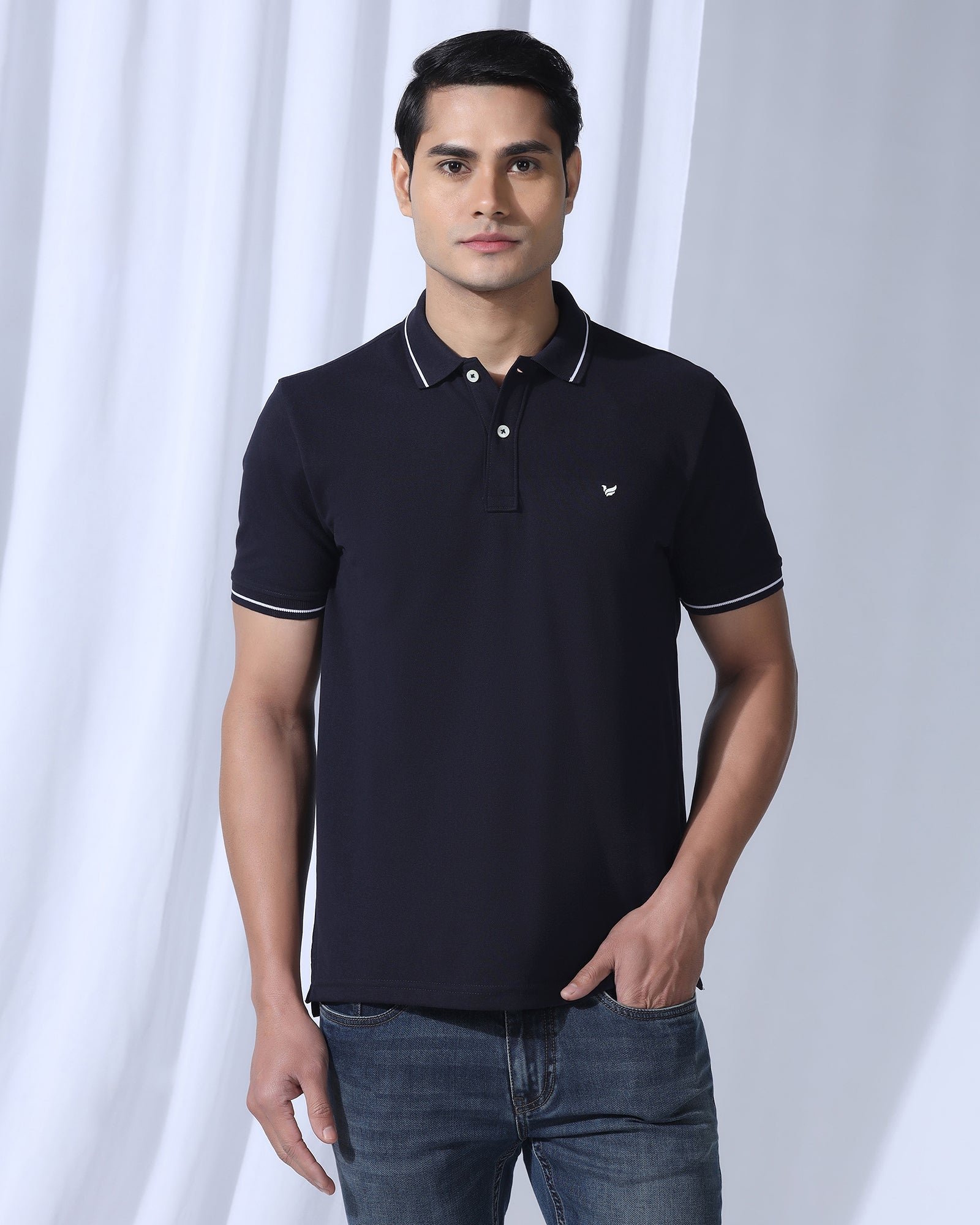 Polo Deep Navy Solid T-Shirt - Elara
