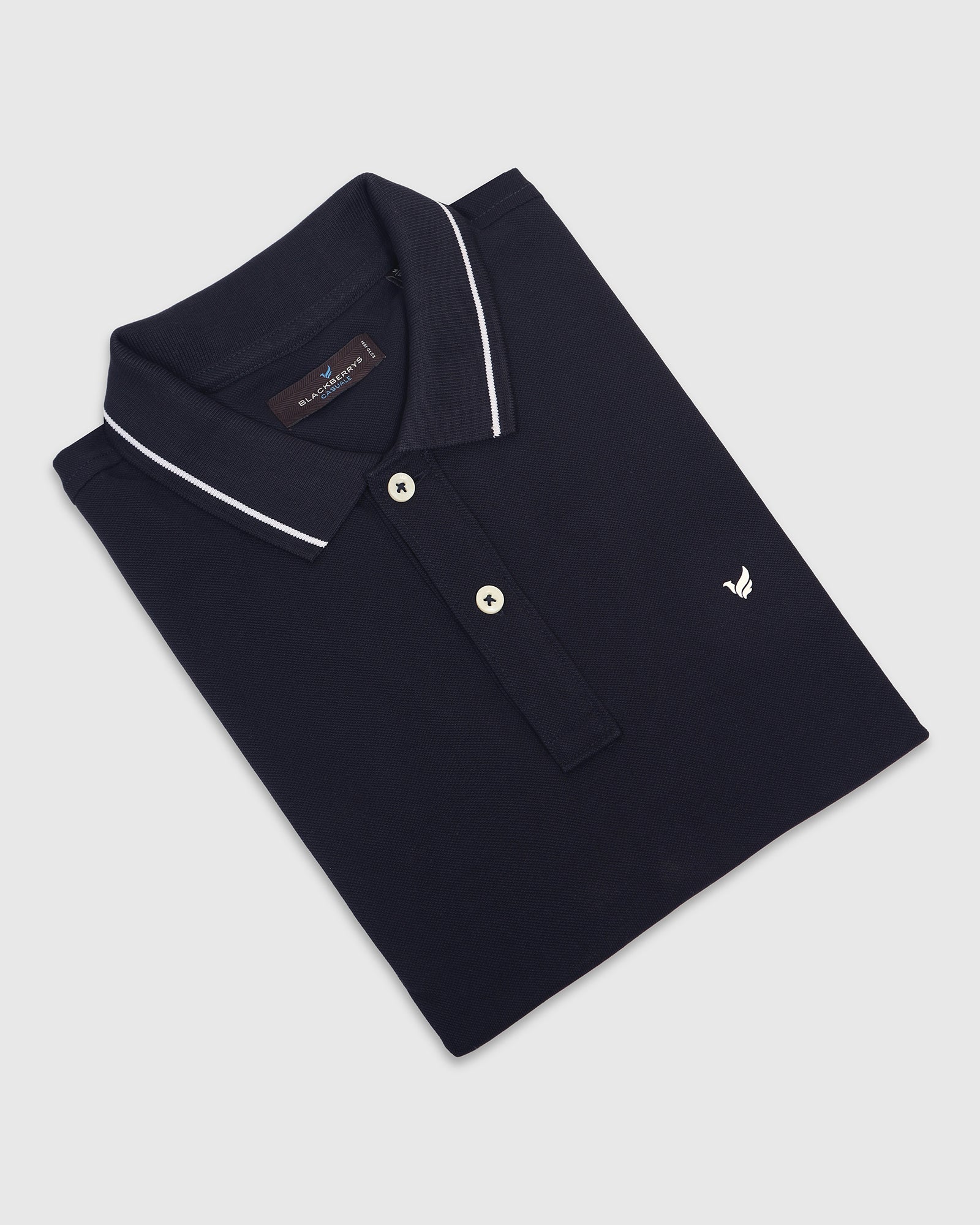Polo Deep Navy Solid T-Shirt - Elara