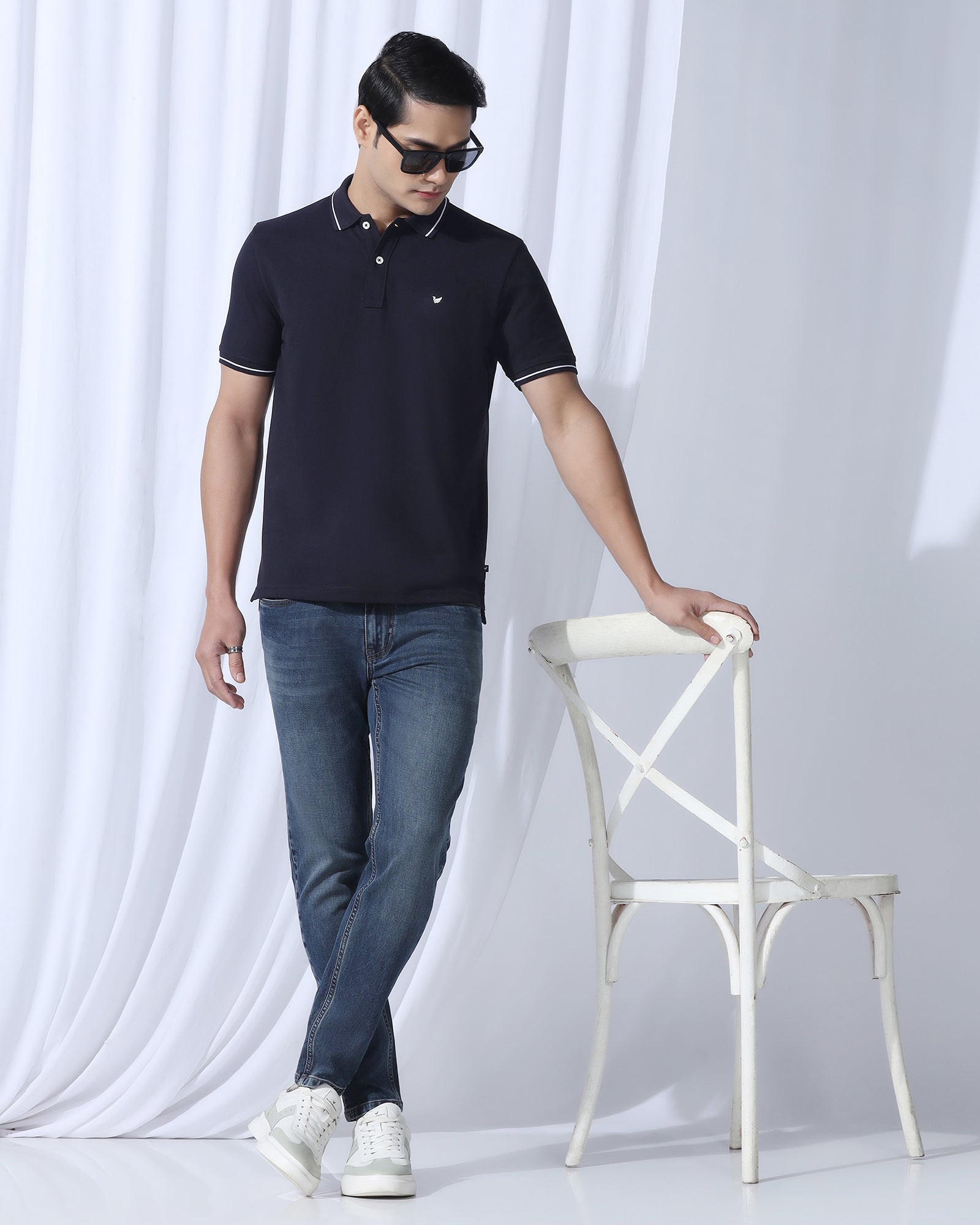 Polo Deep Navy Solid T-Shirt - Elara