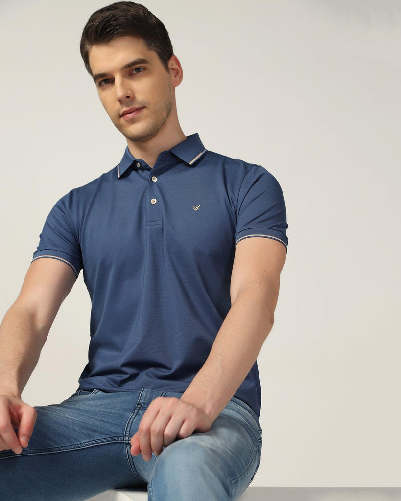 Polo Federal Blue Solid T-Shirt - Emerald