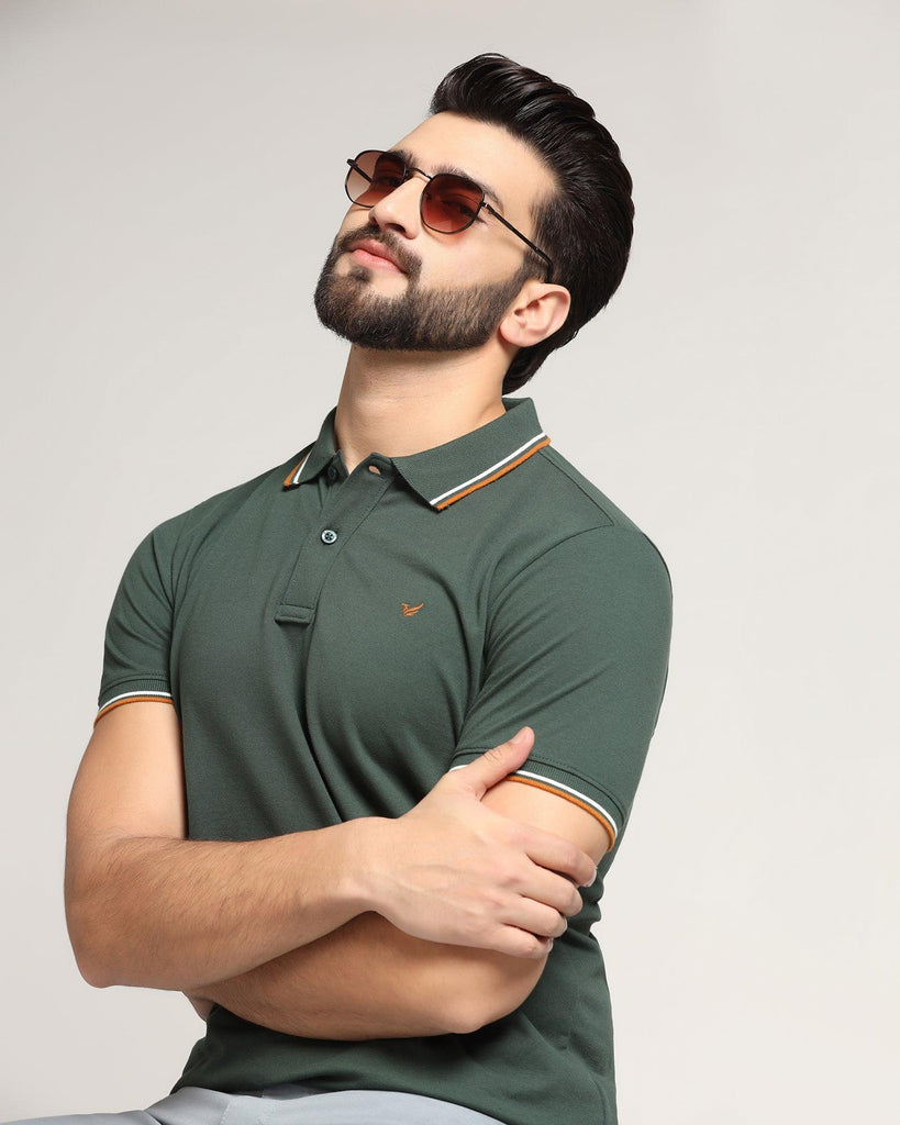 Polo Forest Green Solid T-Shirt - Ollie