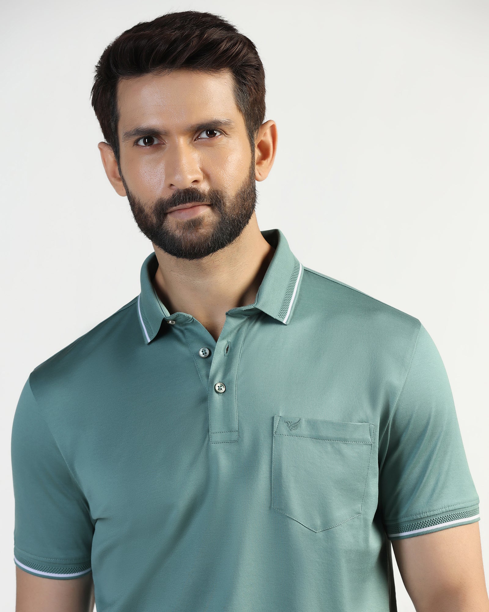 Polo Green Solid T-Shirt - Orion