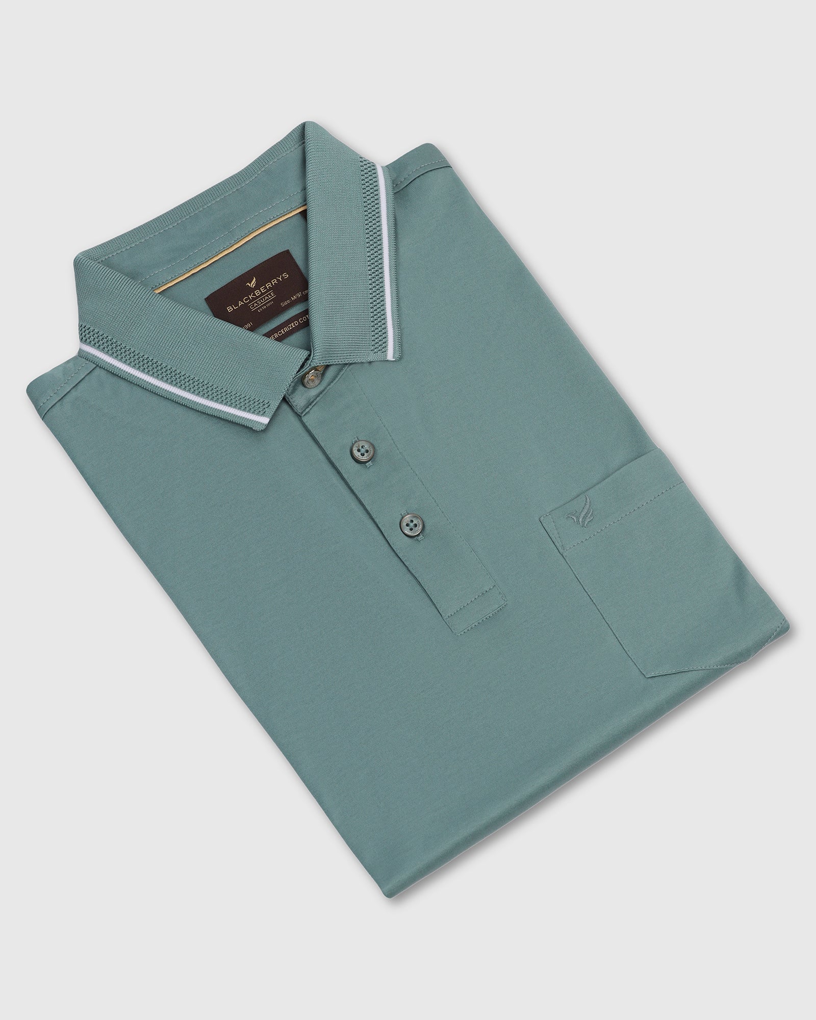Polo Green Solid T-Shirt - Orion