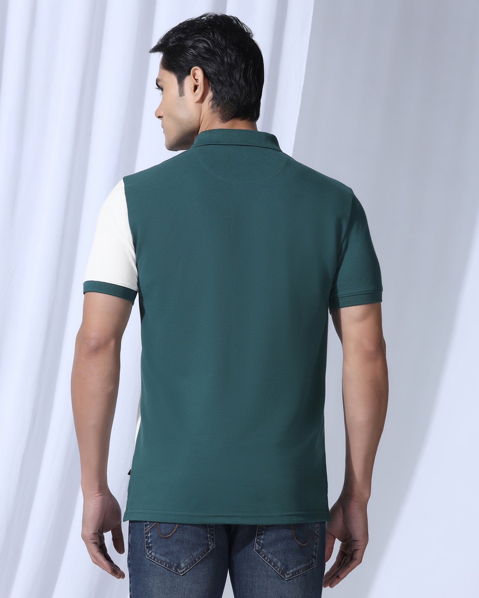 Polo Green Solid T-Shirt - Juniper