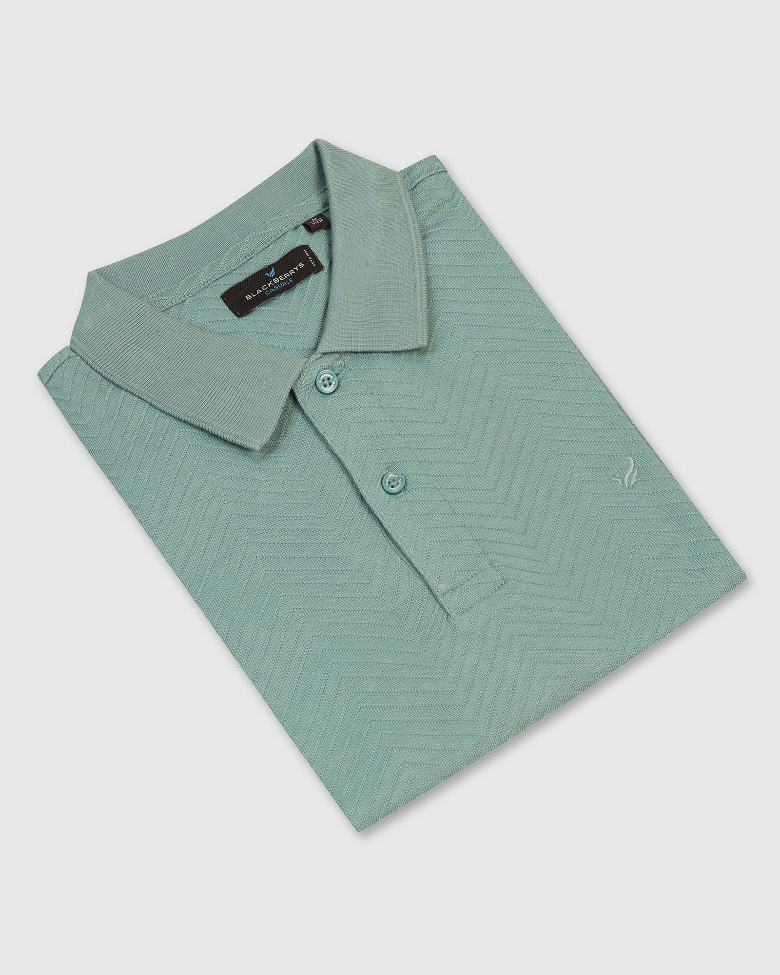 Polo Green Textured T-Shirt - Pinacle