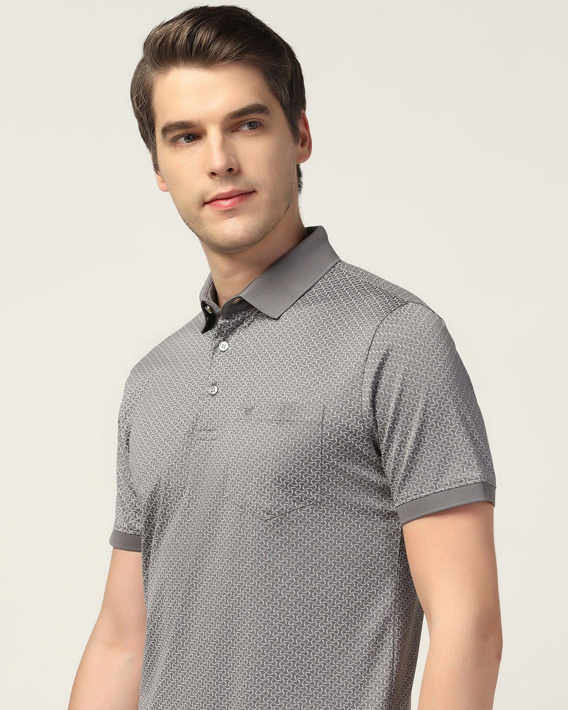 Polo Grey Printed T-Shirt - Perla