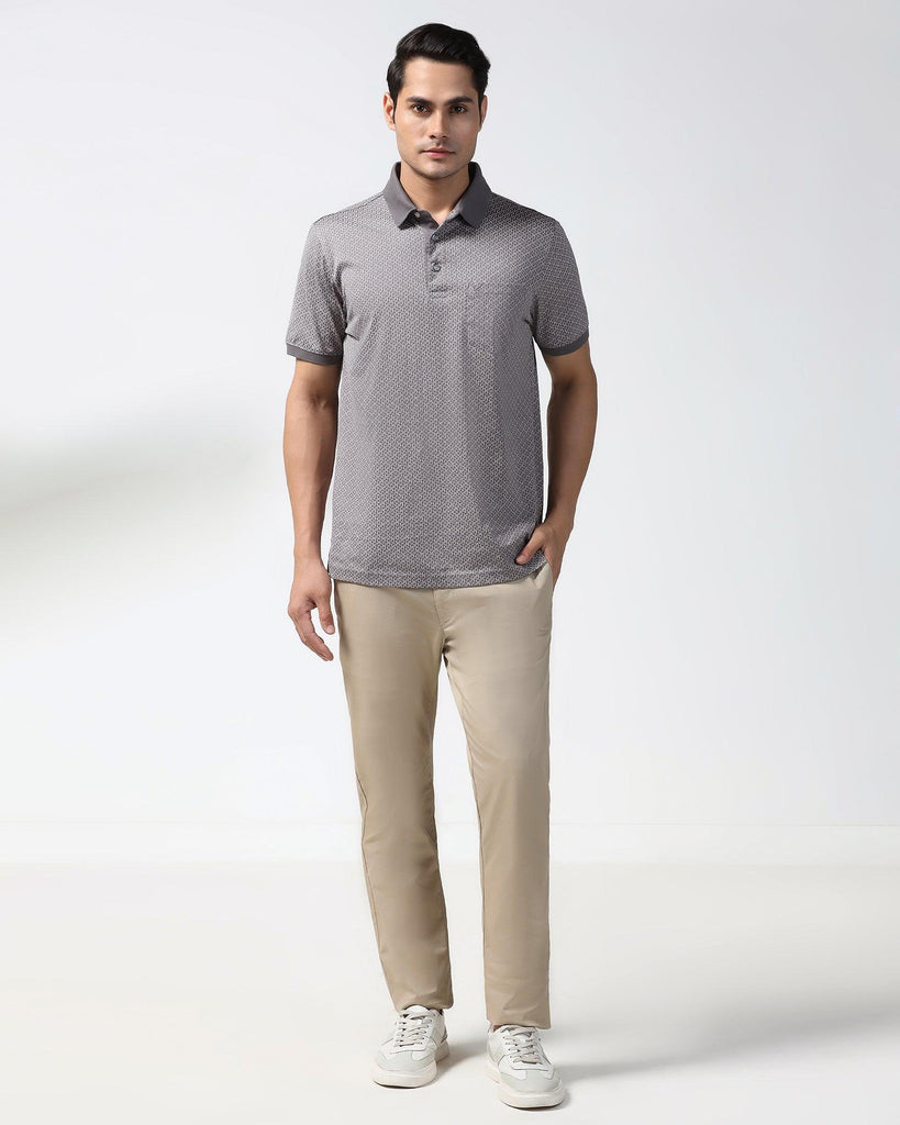 Polo Grey Printed T-Shirt - Perla