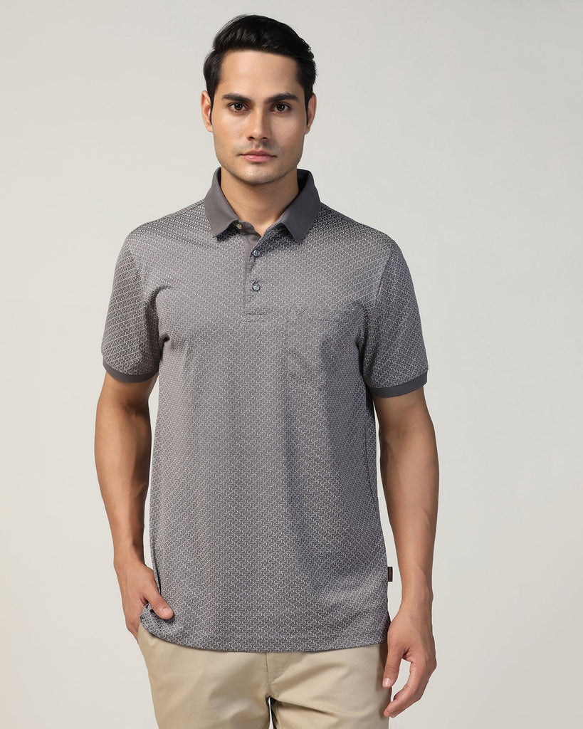 Polo Grey Printed T-Shirt - Perla