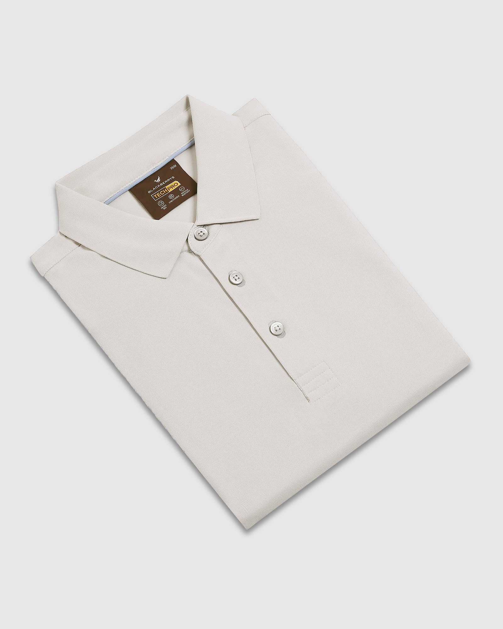 TechPro Polo Grey Solid T-Shirt - Carol