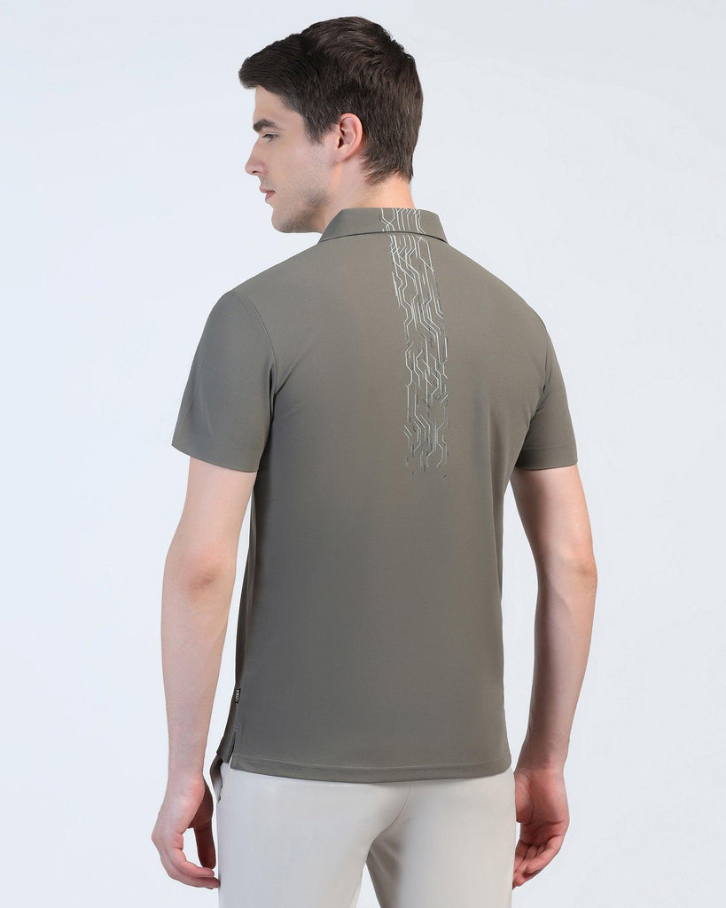 TechPro Polo Kelp Printed T-Shirt - Amber