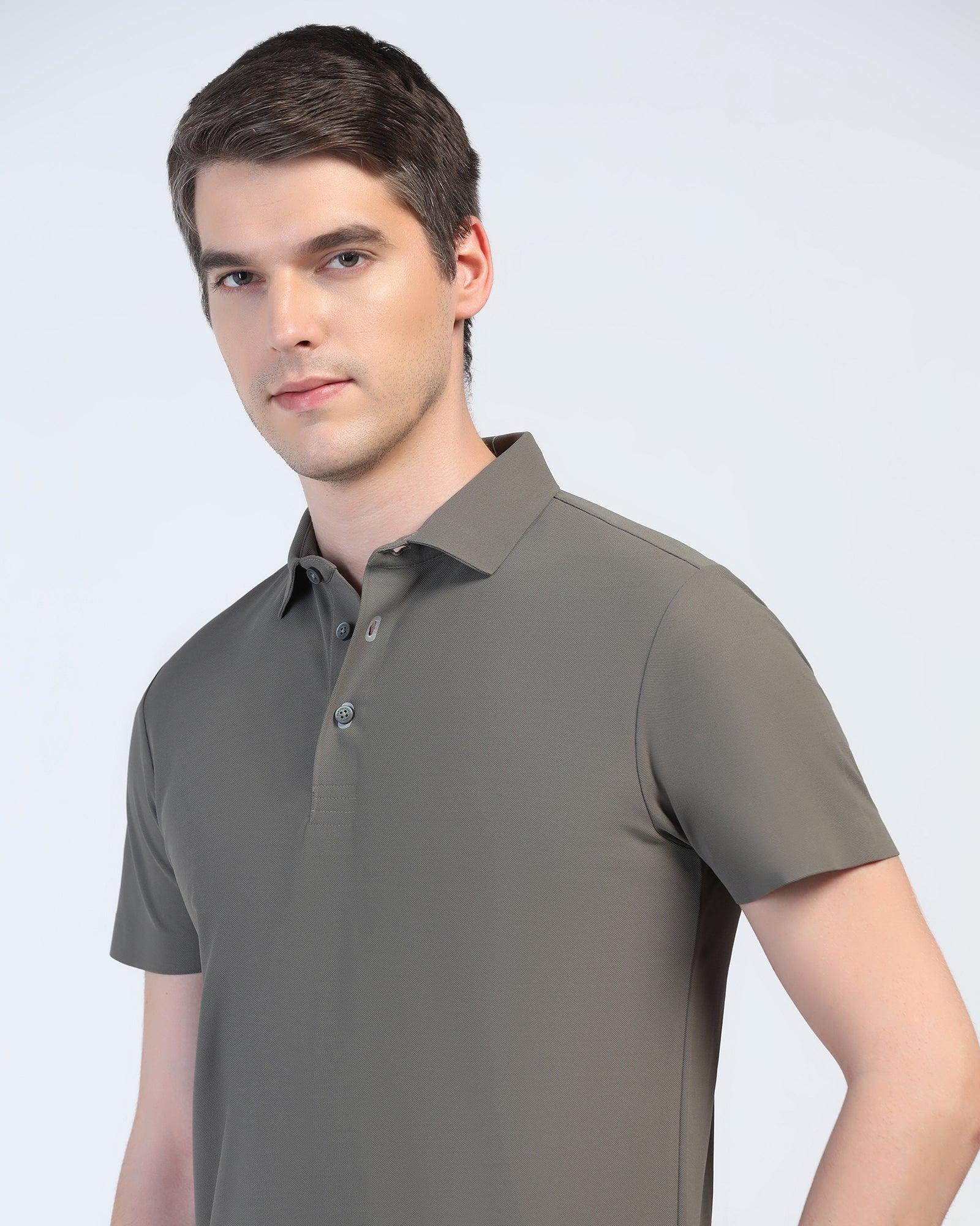 TechPro Polo Kelp Printed T-Shirt - Amber