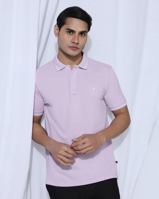 Polo Lavender Solid T-Shirt - Elara