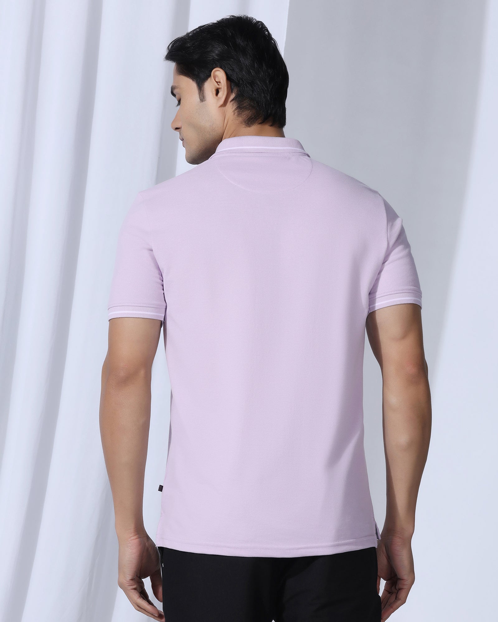 Polo Lavender Solid T-Shirt - Elara