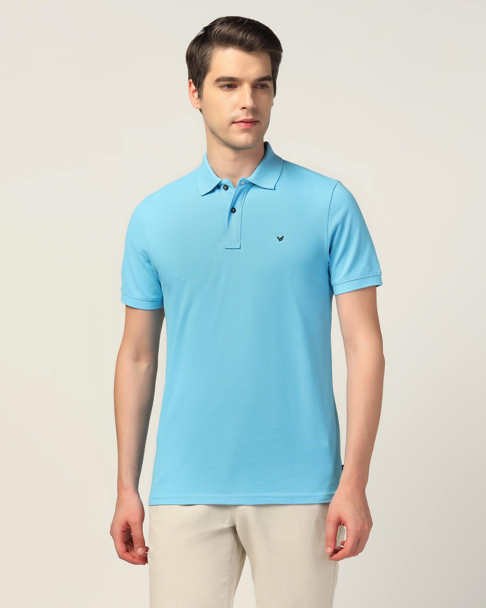 Blue Polo Shirt Light Blue T Shirt For Mens Polo Neck T Shirts For