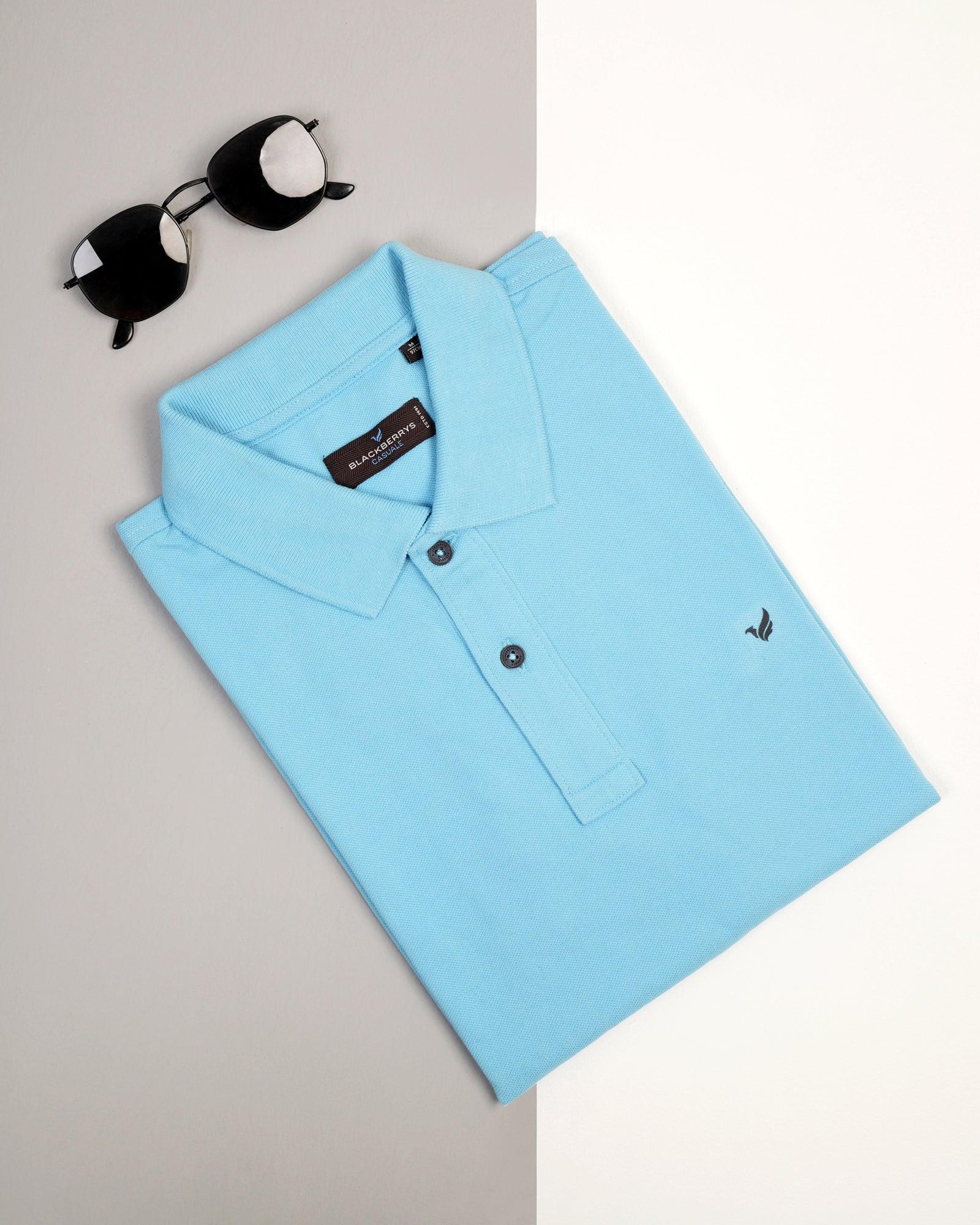 Polo Light Blue Solid T-Shirt - Bright - Blackberrys