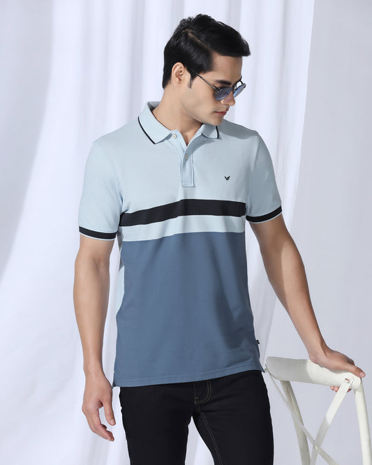 Polo Light Blue Stripe T-Shirt - Oriono
